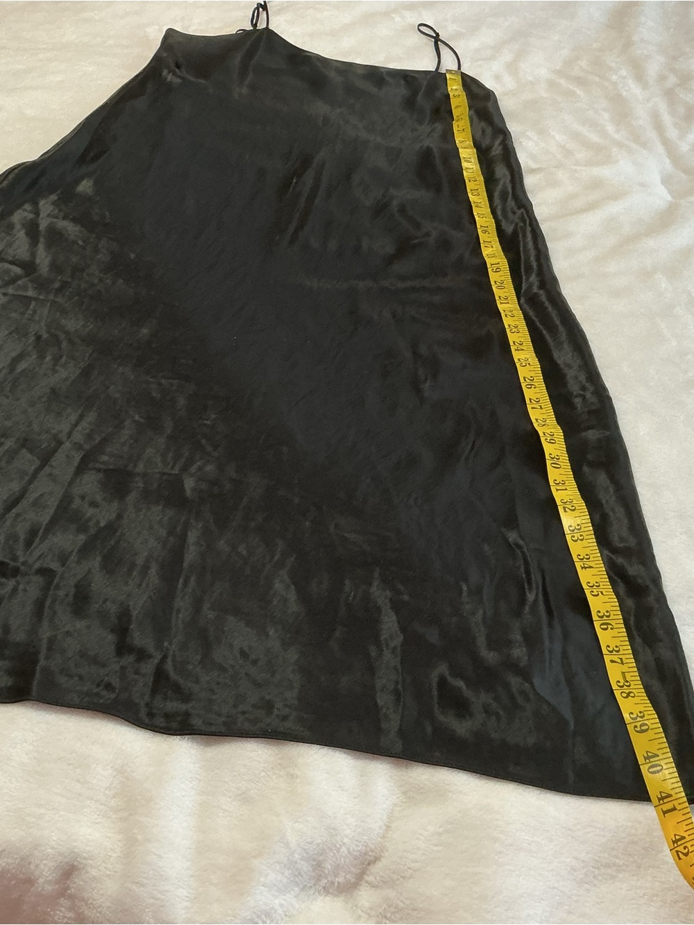 Vince Black Satin Slip Midi Dress with Spaghetti Straps Size L - Picture 8 of 11